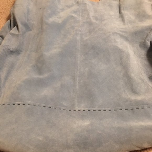 Ladies Blue Suede Leather Jacket   Size XL - Picture 13 of 16